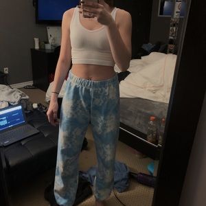 lazy sweatpants - sky blue tye dye